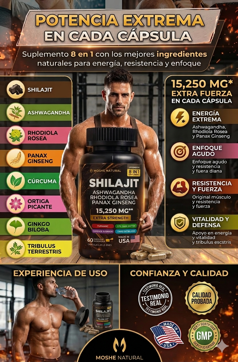 VITALIDAD EXTREMA 8-EN-1 (EN CAJA ): SHILAJIT + ASHWAGANDHA