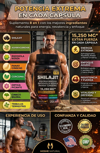 VITALIDAD EXTREMA 8-EN-1 (EN CAJA ): SHILAJIT + ASHWAGANDHA